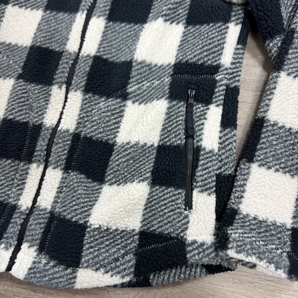 Columbia West Bend Sherpa Jacket Women’s Medium Black & White Check Sherpa Cozy - Picture 5 of 10